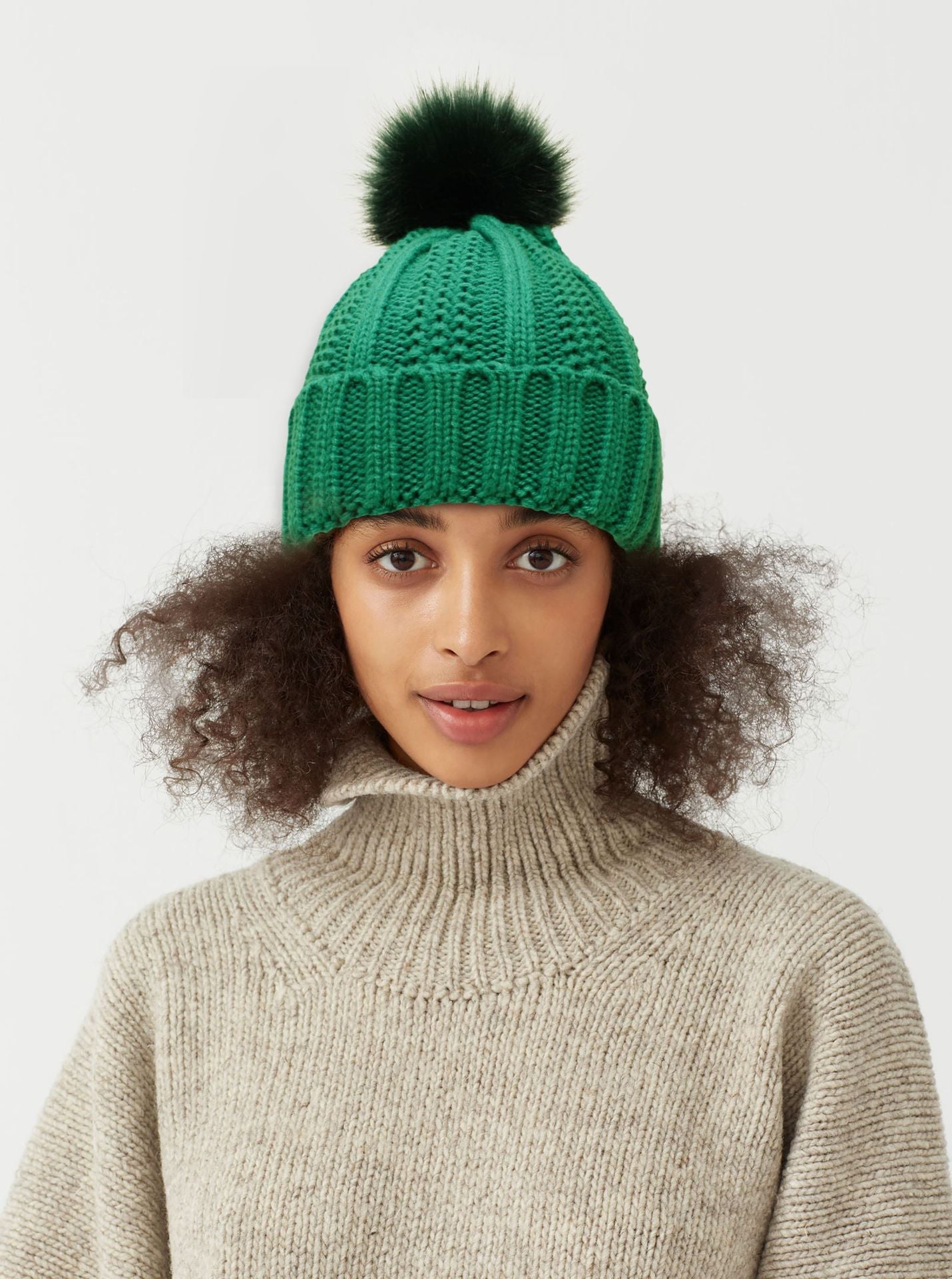 Winter Knitted Hats Fashion Stretchy Lined Skull Hats For Women Faux Fur Pom Pom Hat Keep Warming Beanie Hat | Mode
