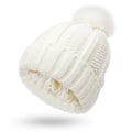 Winter Knitted Hats Fashion Stretchy Lined Skull Hats For Women Faux Fur Pom Pom Hat Keep Warming Beanie Hat | Mode
