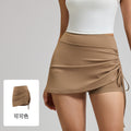 Cross-Border New Style High-Waisted Ruched Anti-Exposure Sports Running Short Skirt With Fake Two-Piece Design For Yoga And Fitness | Mode