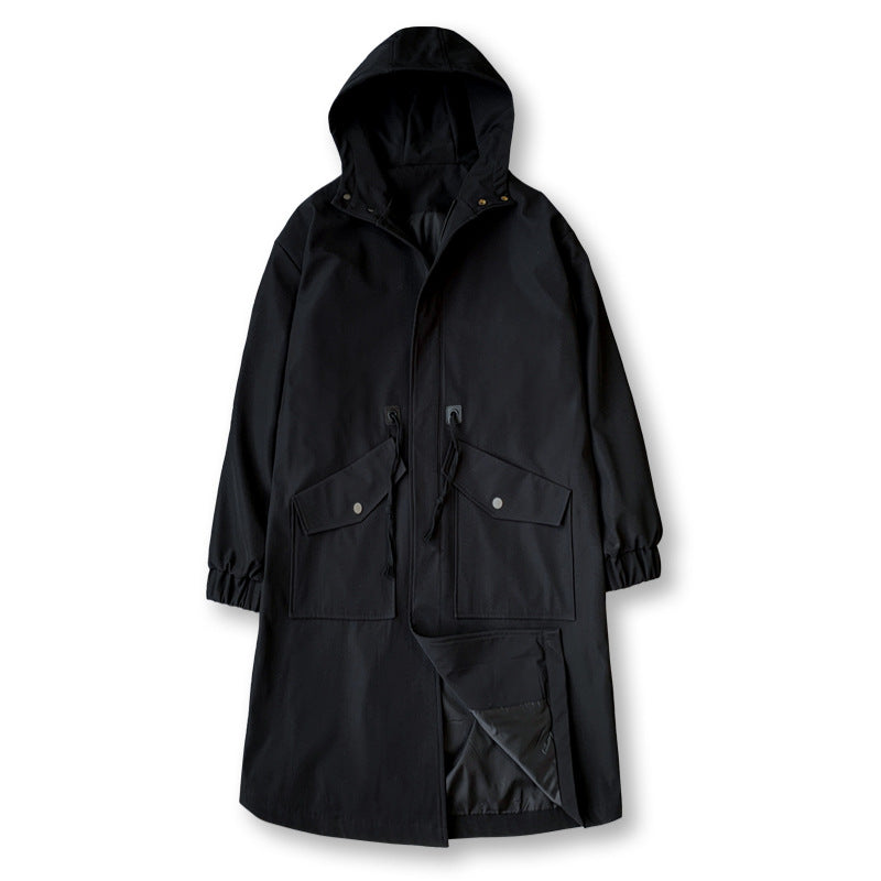 Men's New Windbreaker Long Hooded Big Pocket Jacket | Mode