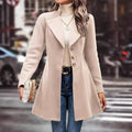 European And American Foreign Trade Hot-Selling Amazon Cross-Border Women's Autumn And Winter Lapel Slim-Fit Woolen Solid Color Stylish And Elegant Coat | Mode