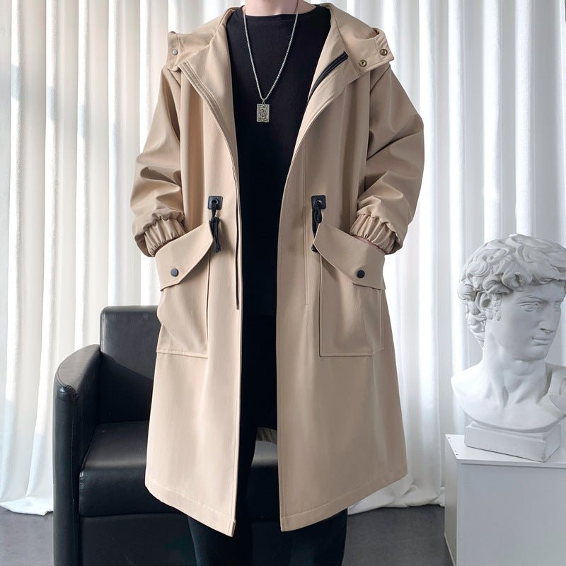 Men's New Windbreaker Long Hooded Big Pocket Jacket | Mode