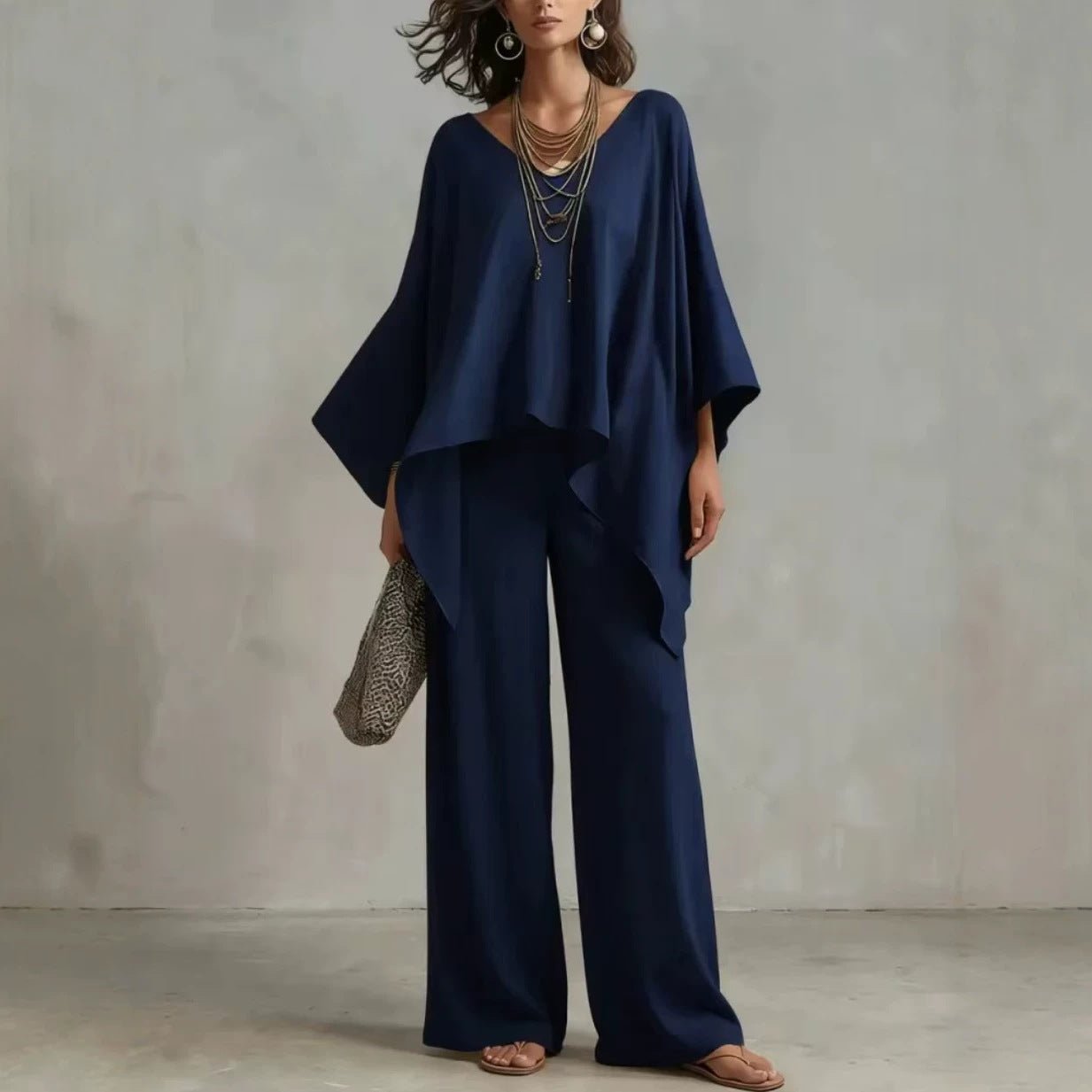Women Cotton Linen 2 Piece Outfit, V Neck Batwing Sleeve Asymmetric Top  Wide Leg Pants Set, Casual Loose Elegant Summer Co Ord Set | Mode